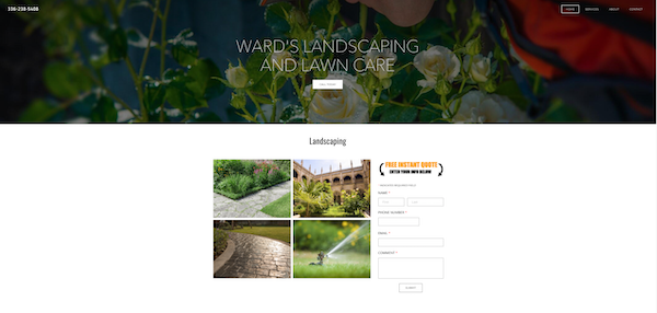 Landscaping and Lawn Care website created by Local Top Three Marketing in Wilmington